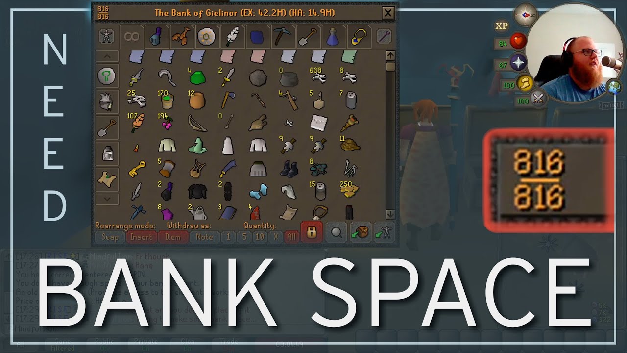 Bank Space Struggle Making Room, Dropping Items Ironman [OSRS