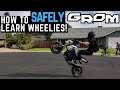 How To SAFELY Wheelie Your Honda Grom Motorcycle! Hit Balance Point! Tutorial, Tricks, Tips