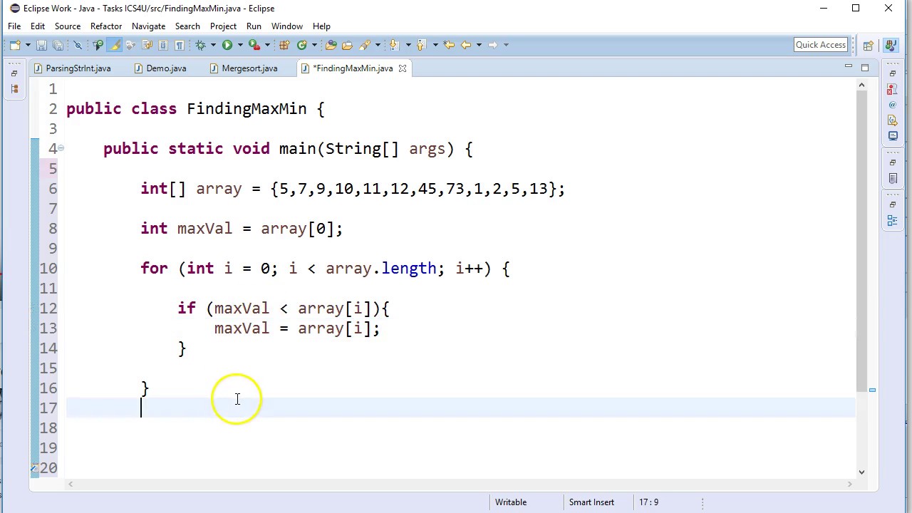 Core Algorithms - Finding Max/Min Element: Java - YouTube Core Algorithms - Finding Max/Min Element: Java - Youtube