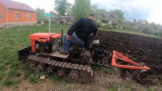 вспашка участка под картошку mini dozer