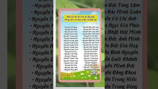 Đặt Tên Cho Bé Trai Họ Nguyễn.