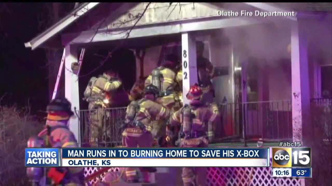 Man runs into burning home to save his Xbox - YouTube