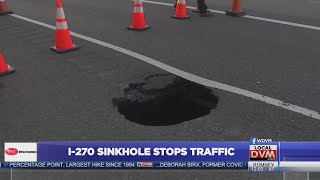 Sinkhole Causes Traffic Problems on I-270 Southbound