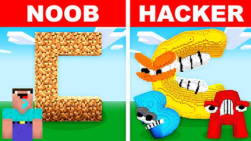 NOOB vs HACKER: I Cheated In a Alphabet Lore Build Challenge! (Letters A, B, C)