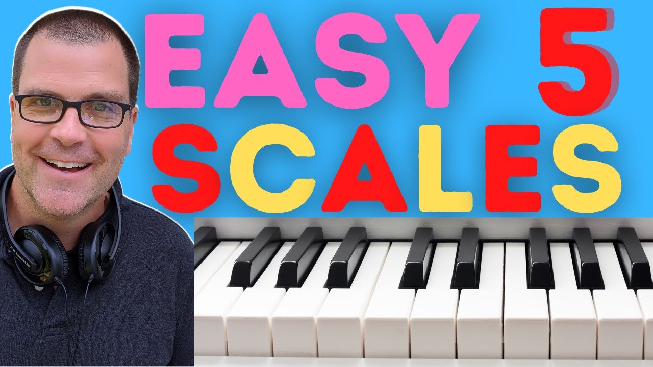 How to play C G D A E major scales on piano