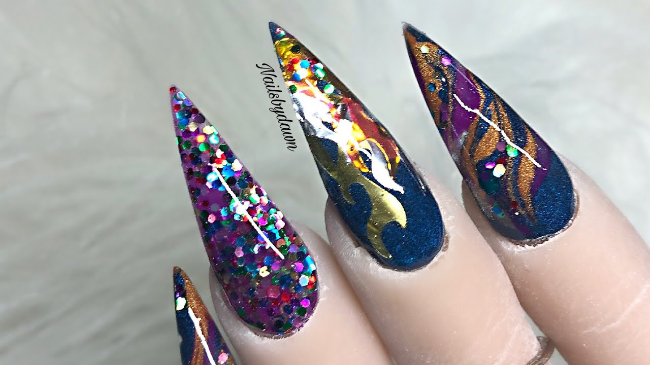 Firework Acrylic Nails - wide 5