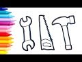 6 construction tools | Coloring & Drawing for toddlers, kids