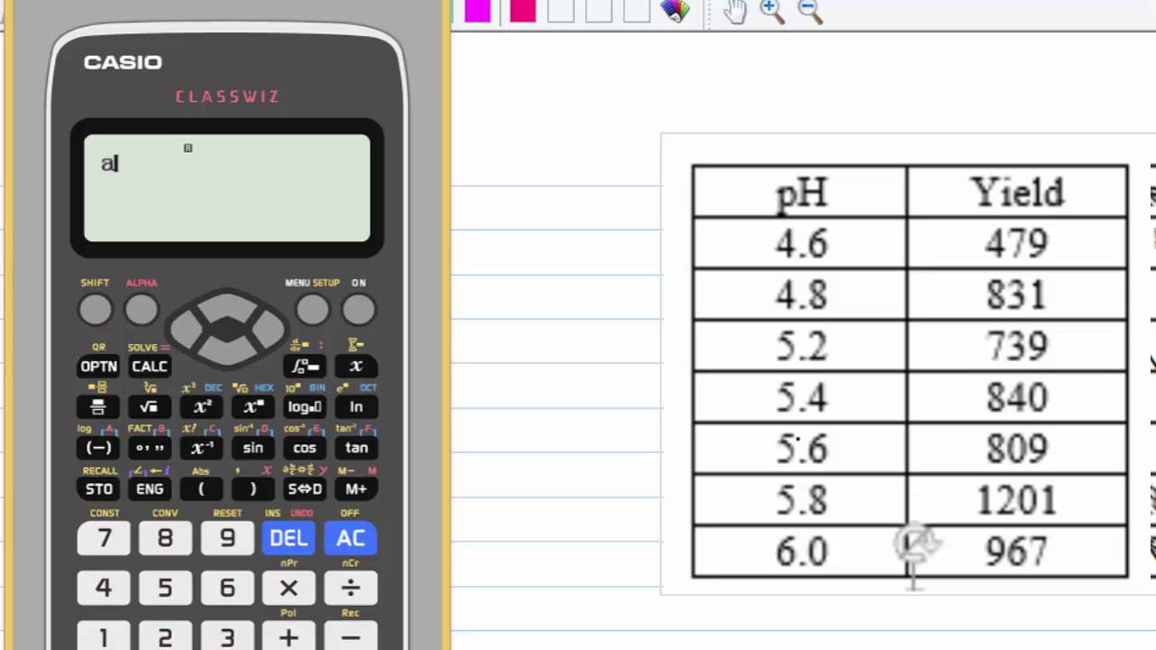 Linear Regression With CASIO fx 991 EX 