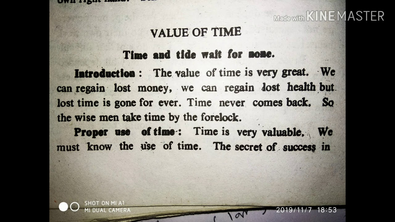 essay on value of time