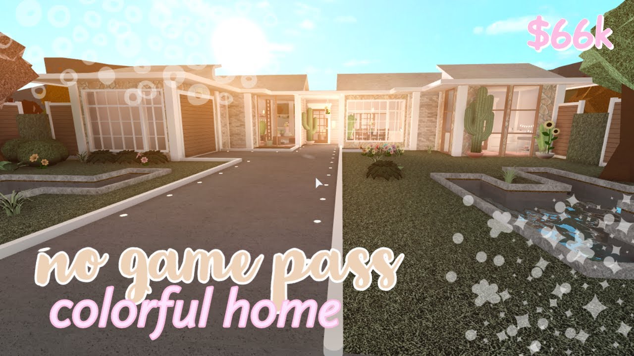 **no game pass** colorful home || bloxburg speed build - YouTube