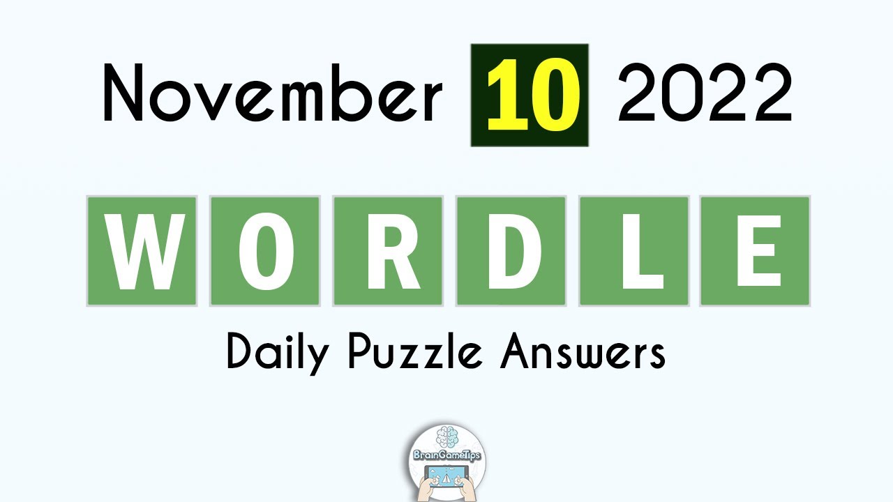 Wordle November 10 2022 Today Answer YouTube