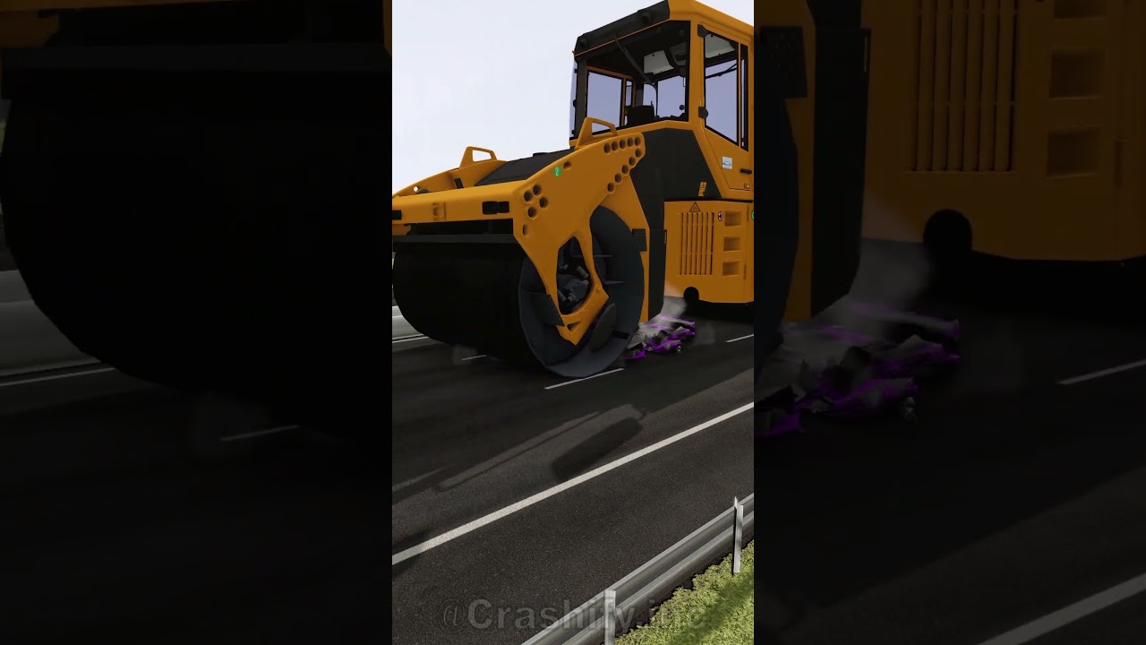 Crashing cars with roadroller 