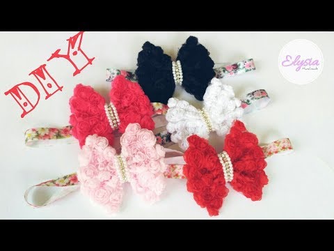 Headband Ideas : Rose Lace Bow Headband | DIY by Elysia Handmade
