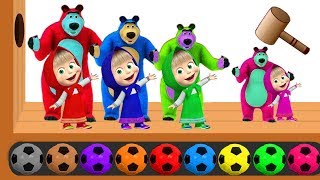 learn colors masha bear wooden face hammer xylophone finger