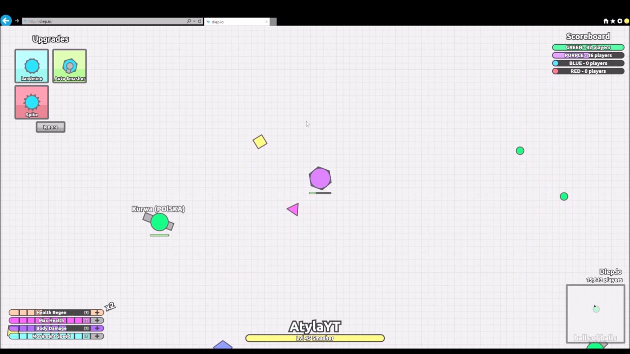 CZ Diep.io Ranger 48,000, Spike 92,000 score, gameplay - YouTube