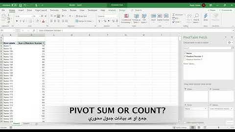 PIVOT Table SUM & COUNT | الجمع والعد في الجدول المحوري