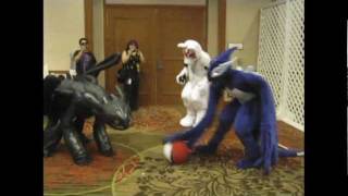Shadow Lugia, Toothless, & Chibiterasu Playing Ball - A-kon 22