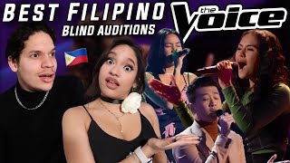 Curious how there aren't more Filipino WINNERS! Latinos react to BEST Filipino COVERS ON THE VOICE