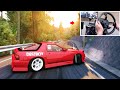 LOW Power FULL Throttle Narrow Touge Drift in RX7 (4K) Steering Wheel | Assetto Corsa