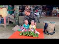 Single mom  harvesting luffa to sell at the market to raise 3 children life is difficult