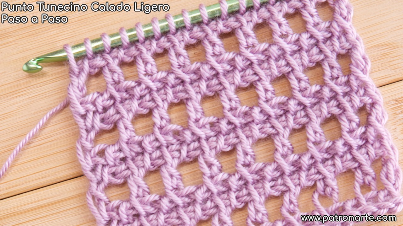 Tutorial Punto Tunecino Calado Ligero, Rápido y Diferente a Otros que Hemos Tejido
