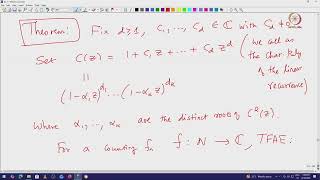 Lec 24 Solving Linear Recurrences