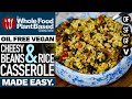 VEGAN CHEESY BEANS & RICE CASSEROLE » the oil free casserole that will BLOW YOUR MIND!