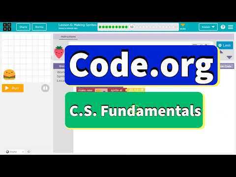 Code.org Express Lesson 6.10 Making Sprites | Tutorial with Answers | Course F Lesson 3.10