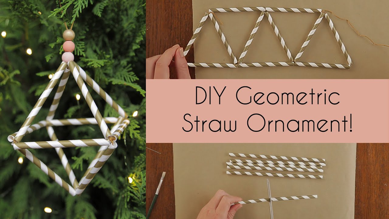 DIY Christmas Ornament Tutorial Using Paper Straws