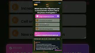 🌱 NEET Biology MCQ: Plant Cell Elongation (Morphology) #Shorts