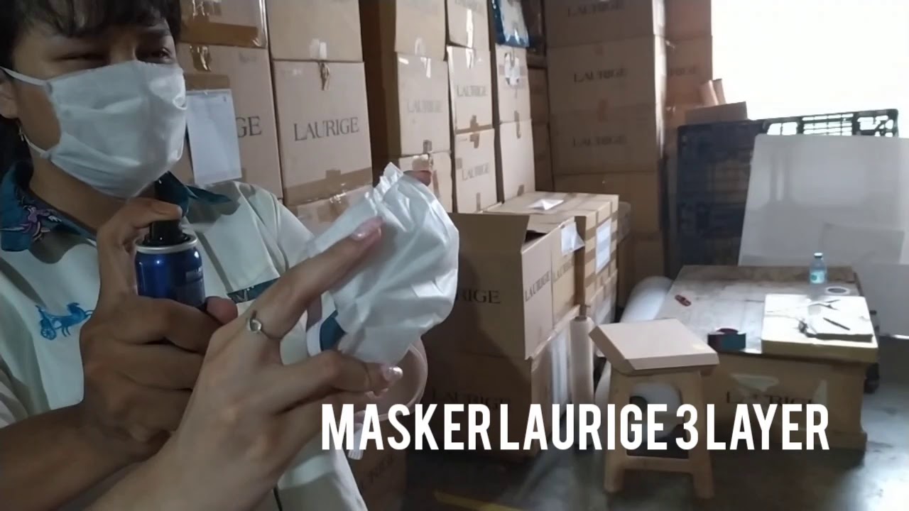 Masker Kain 3 layer Laurige