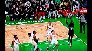 Marcus Smart throws 1-handed lob after rebound to Robert Williams III for BIG TIME DUNK!  Holy Cow!!
