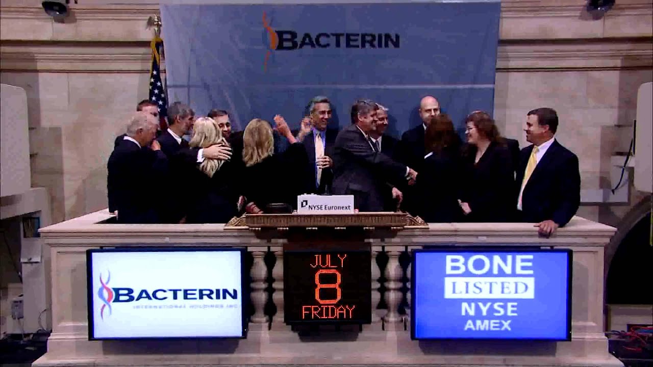 8 July 2011 Bacterin International rings the NYSE Opening Bell