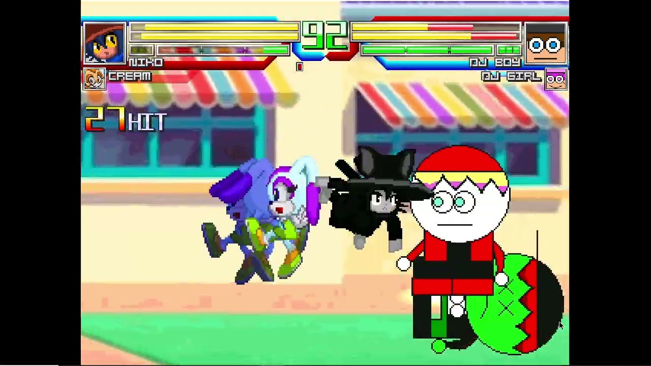 Mugen Battle #3188: Niko OneShot & Cream vs DJ Boy & DJ Girl