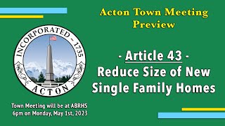 May 2023 Town Meeting Preview - Article 43