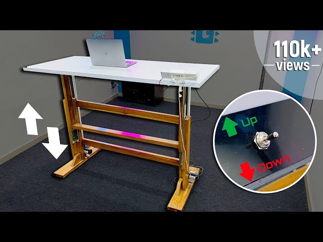 We made the simplest Height Adjustable Table from Scratch 