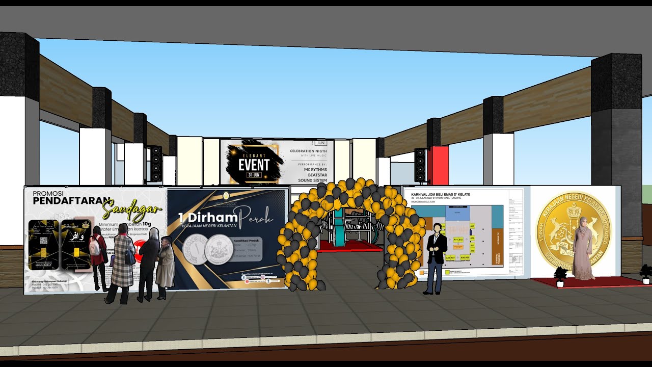 3D Event Booth Design for Klate Gold Fest 2022