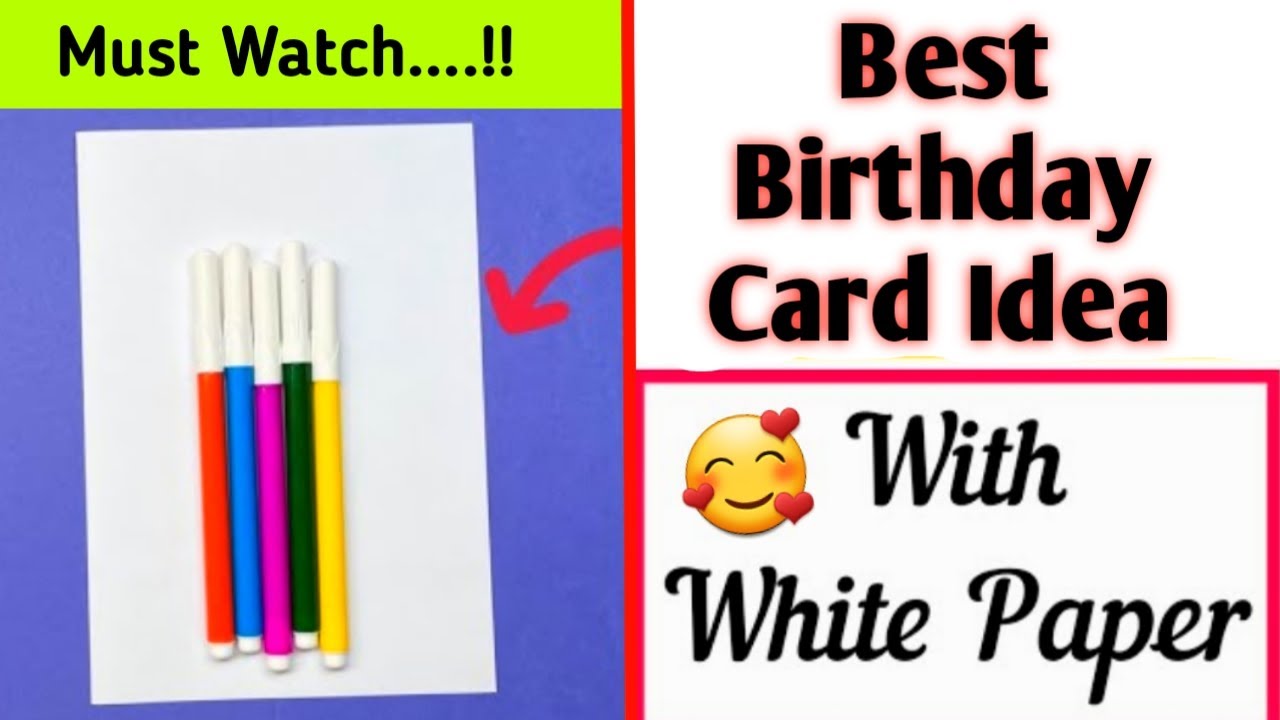 Easy & Beautiful white paper Birthday Card making