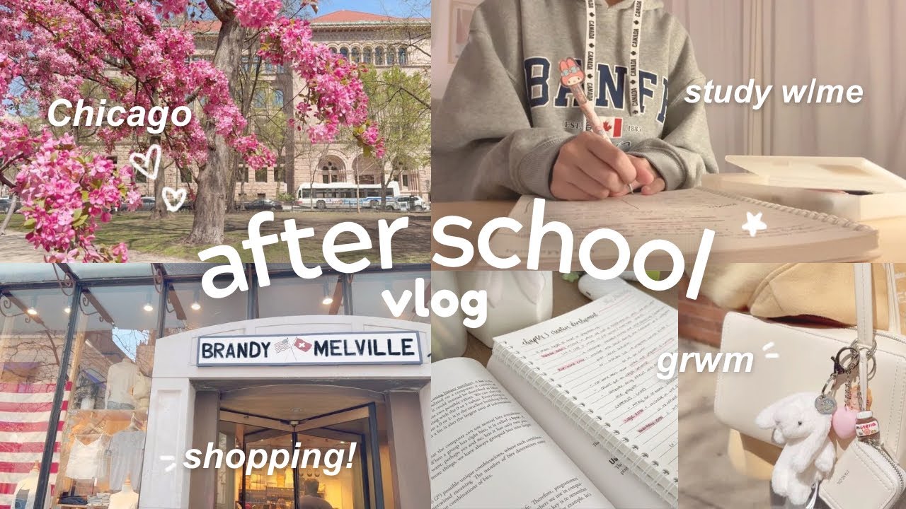 AFTER SCHOOL VLOG *productive* 🐇🎀 prepping for exams, study w/me, Chicago trip, unboxing + haul