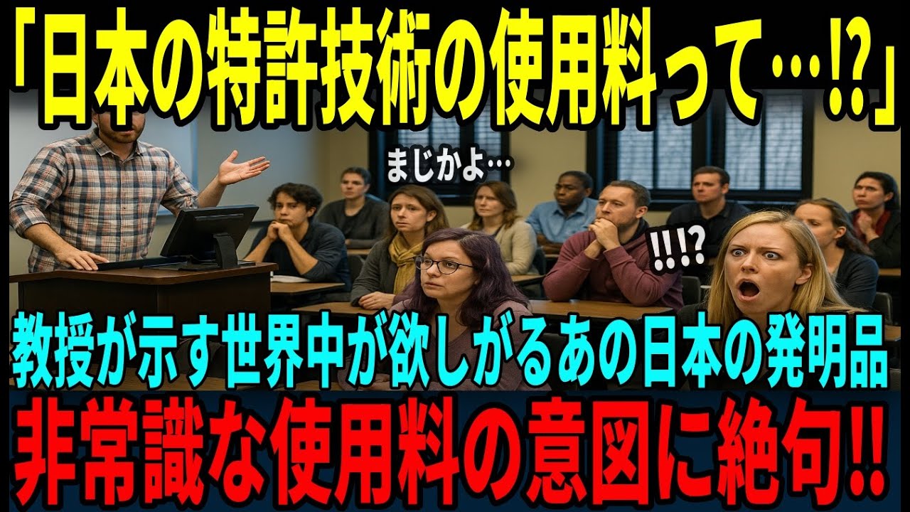 【海外の反応】「日本に支払う特許使用料が0円⁉」9割の日本人が知らない日本生まれの発明品と無料公開の理由に世界中が驚愕
