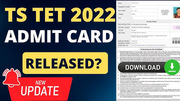 ts tet admit card 2022 | how to download telangana tet admit card 2022