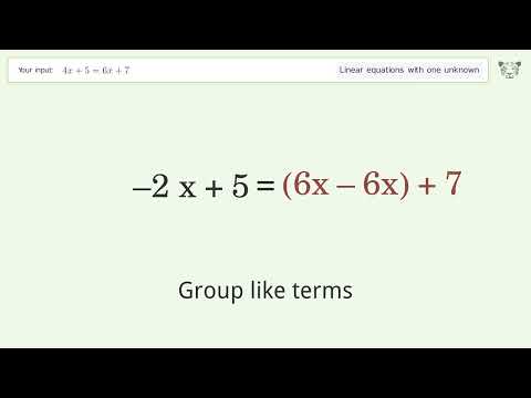 Linear equation with