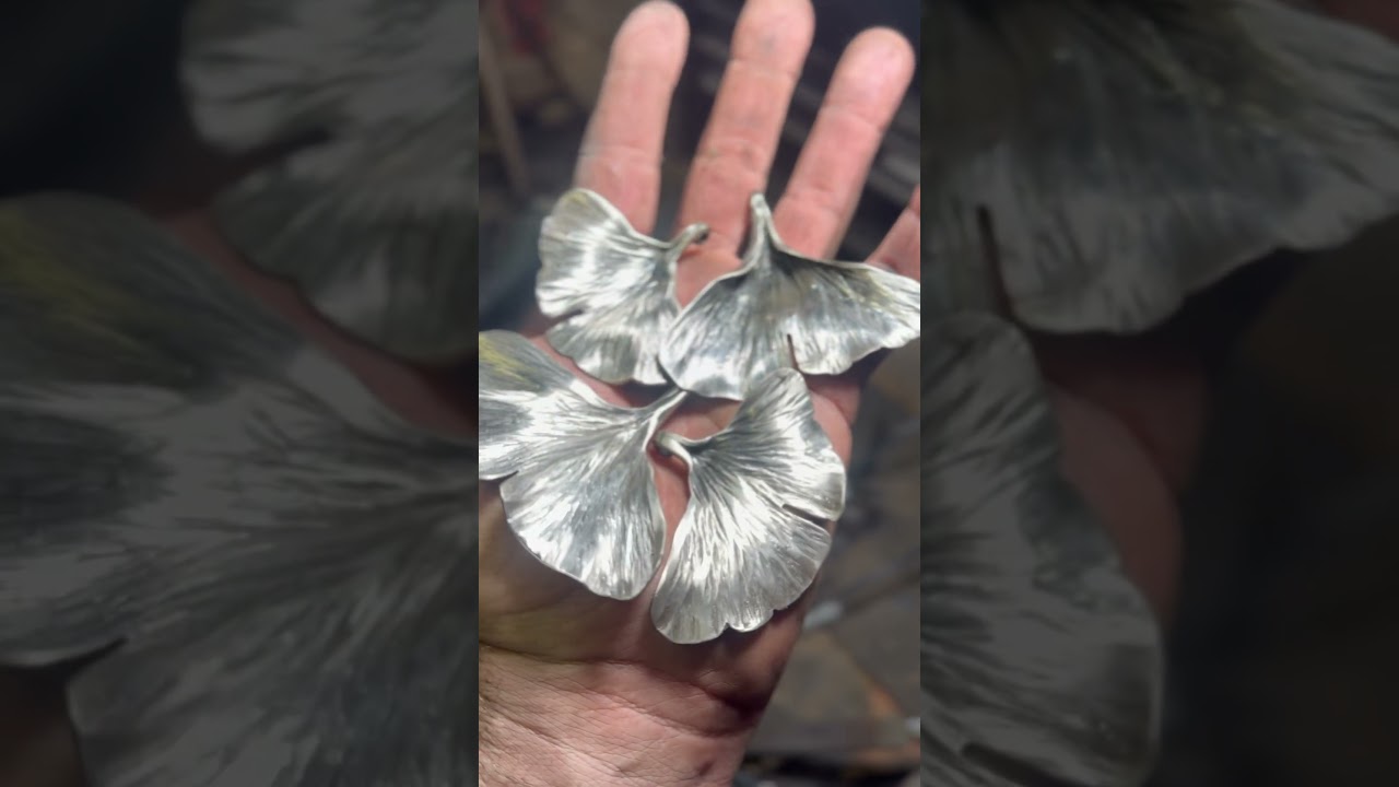 silver 950 Ginkgo 銀杏 リーフ 銀細工 彫刻 ブローチ 404 silver 950 Ginkgo 銀杏 リーフ 銀細工 彫刻 ブローチ 404