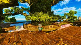 Enshrouded Tree Village Build | Second Treehouse Roof Progress (No Commentary)