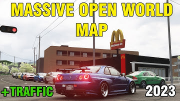 MASSIVE Open World Map with TRAFFIC for Assetto Corsa! May 2023