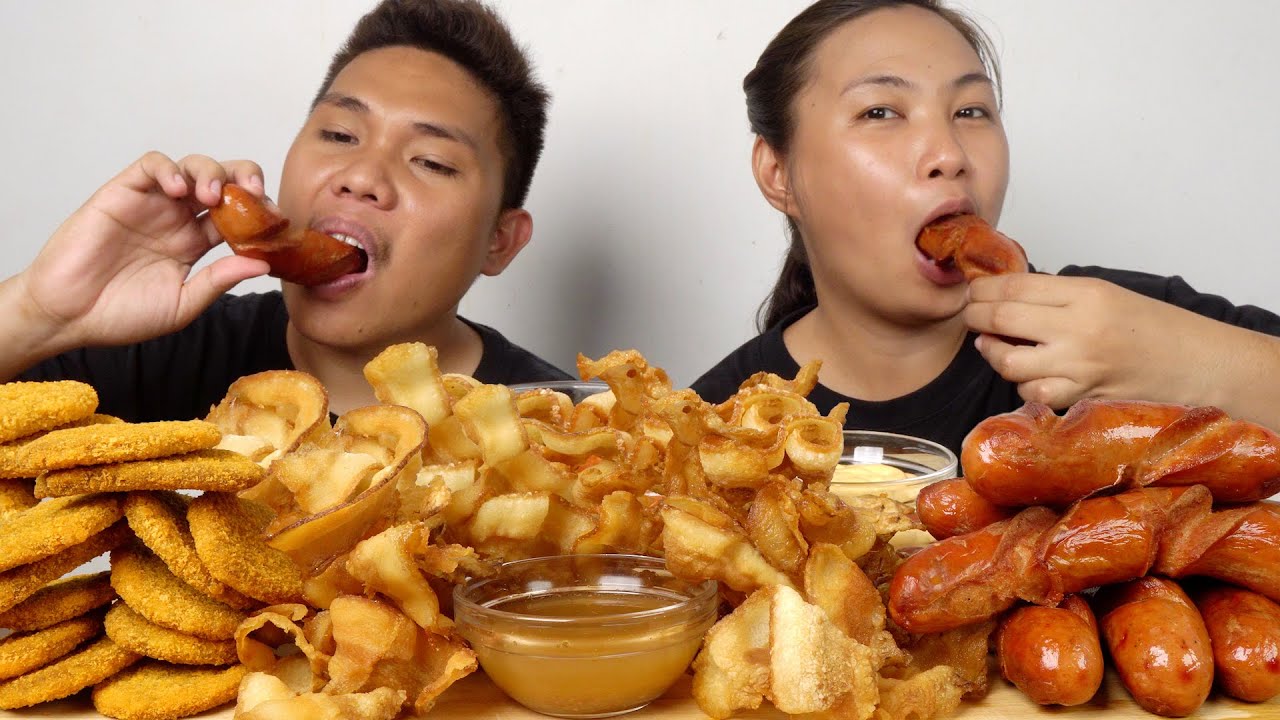 Bagnet Chips + Hungarian Sausages + Crispy Burger Patty Mukbang