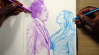 [LIVE] Drawing JAY Z & BEYONCE - Sketch Daily E1 | DeMoose Art