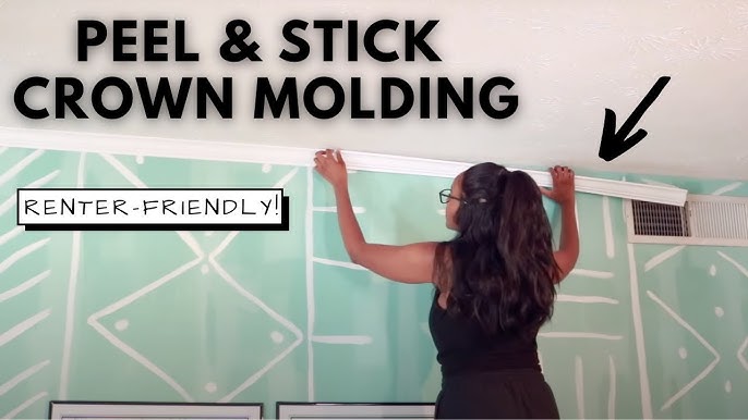 How to apply PEEL AND STICK moulding for a beautiful PICTURE FRAME MOULDING  WALL. 