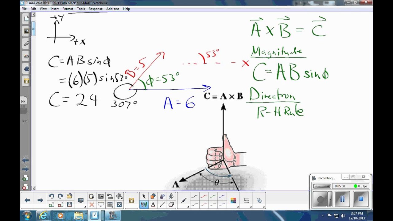 Cross Products and Directions of Rotation Quantities - YouTube