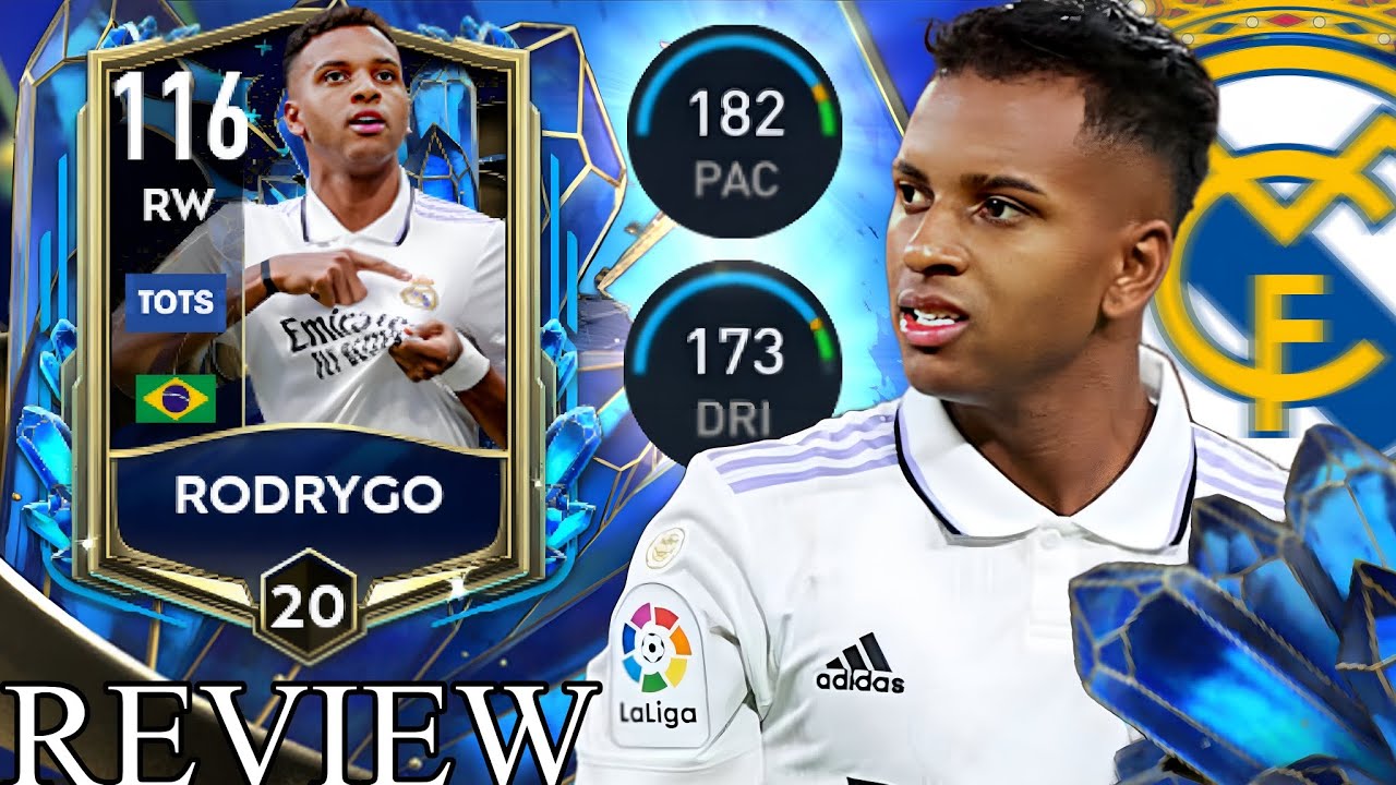 FIFAMOBILE| 116 RATED RODRYGO TOTS CARD GAMEPLAY REVIEW| IS HE A AMAZING RW?